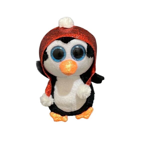 Ty Beanie Baby’s Boos penguin Gale blue glitter eyes beanie plush collection 6” - Picture 1 of 6